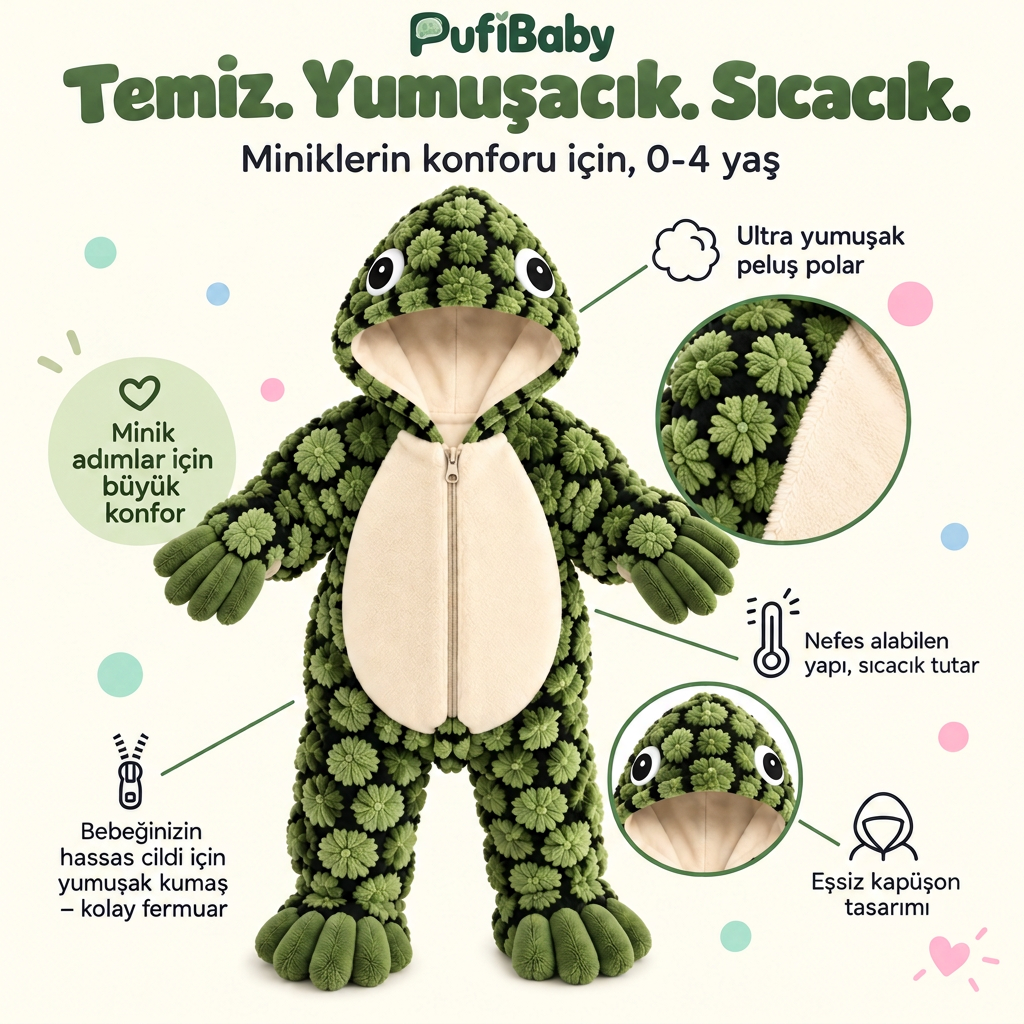 PufiBaby™ Peluş Kaplumbağa Tulum